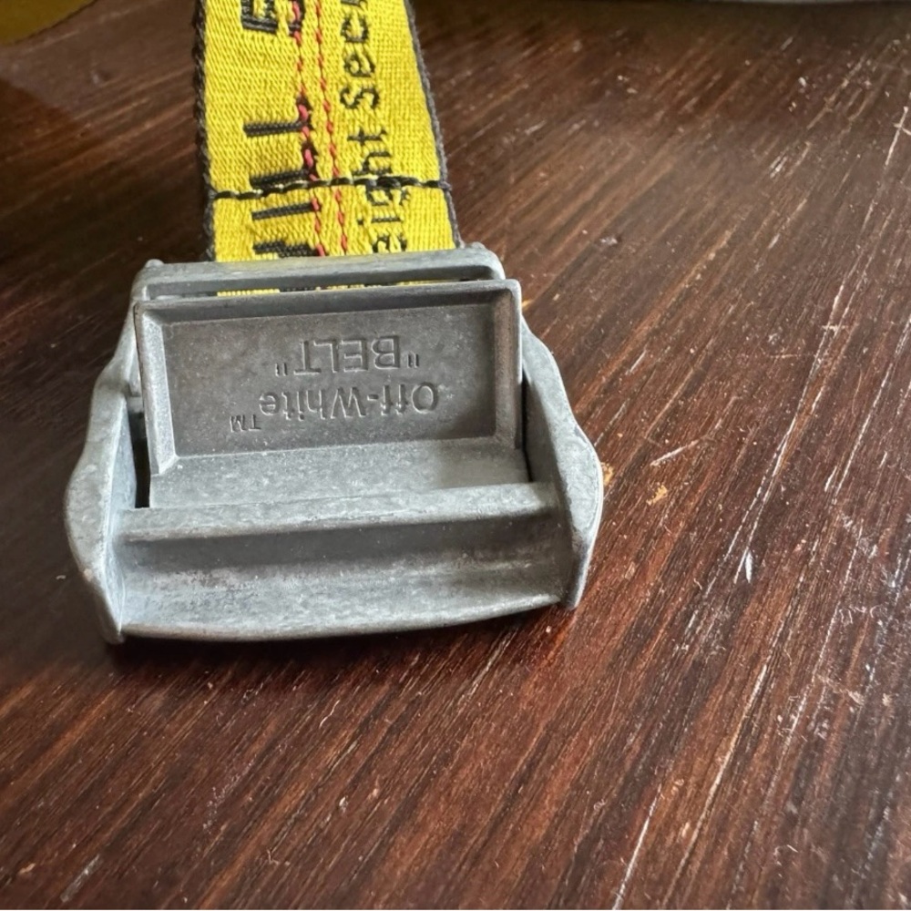 Off-White Yellow Belt with Silver Buckle